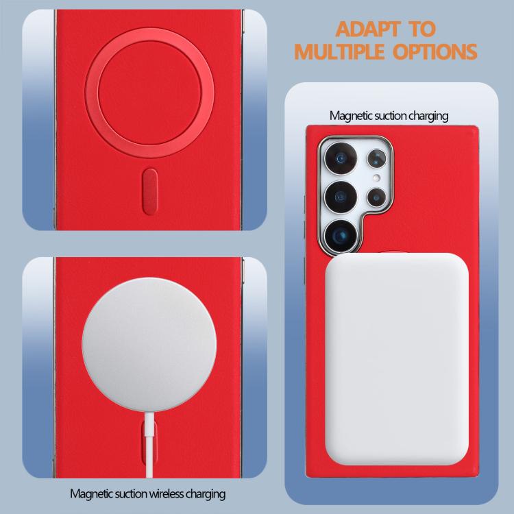 For Samsung Galaxy S22 Ultra 5G Solid Color Plating MagSafe Full Coverage Phone Case