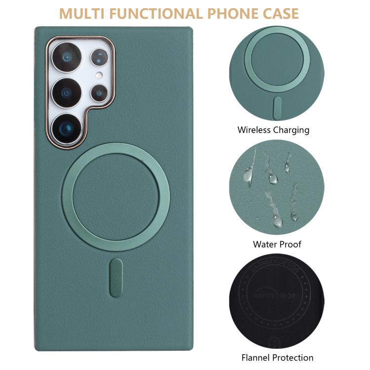 For Samsung Galaxy S22 Ultra 5G Solid Color Plating MagSafe Full Coverage Phone Case