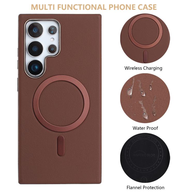 For Samsung Galaxy S22 Ultra 5G Solid Color Plating MagSafe Full Coverage Phone Case