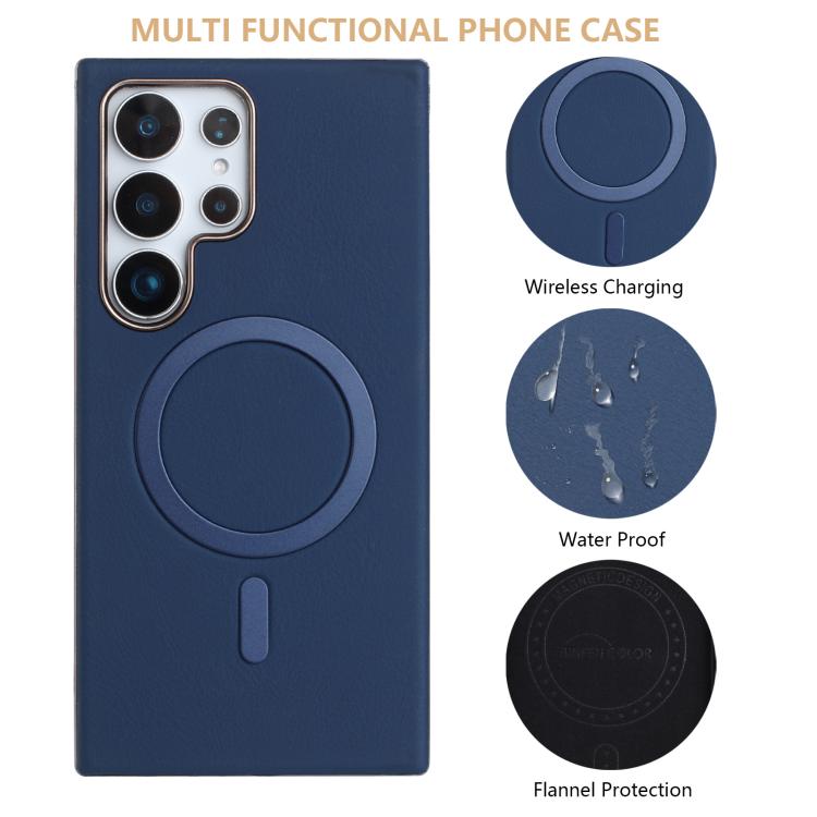 For Samsung Galaxy S22 Ultra 5G Solid Color Plating MagSafe Full Coverage Phone Case