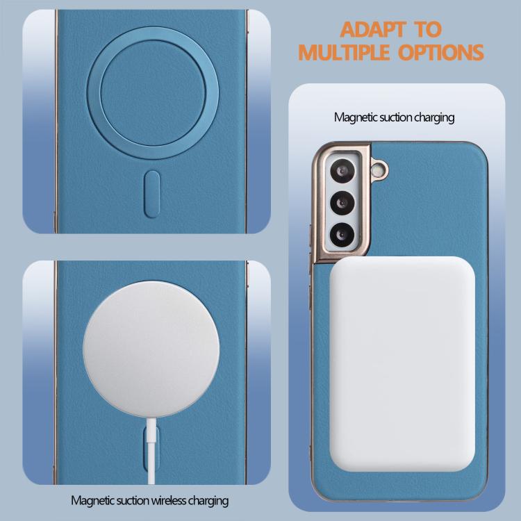 For Samsung Galaxy S22+ 5G Solid Color Plating MagSafe Full Coverage Phone Case