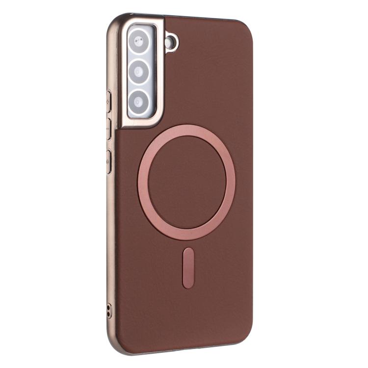 For Samsung Galaxy S22+ 5G Solid Color Plating MagSafe Full Coverage Phone Case