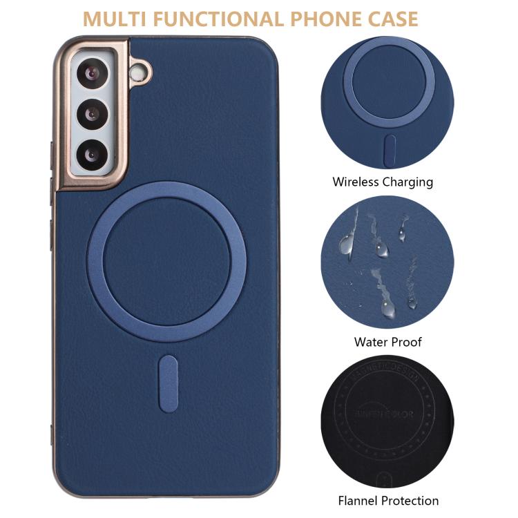 For Samsung Galaxy S22+ 5G Solid Color Plating MagSafe Full Coverage Phone Case