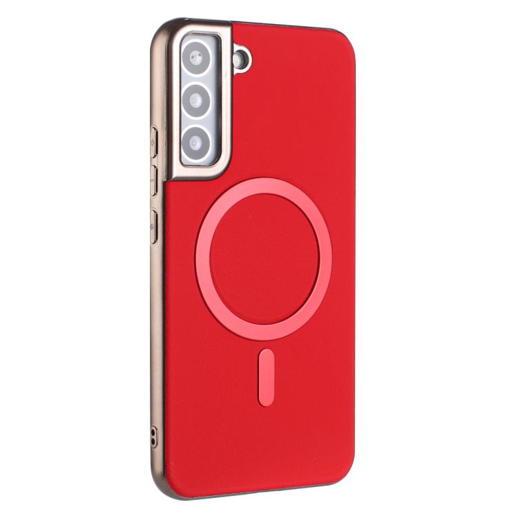 For Samsung Galaxy S22 5G Solid Color Plating MagSafe Full Coverage Phone Case
