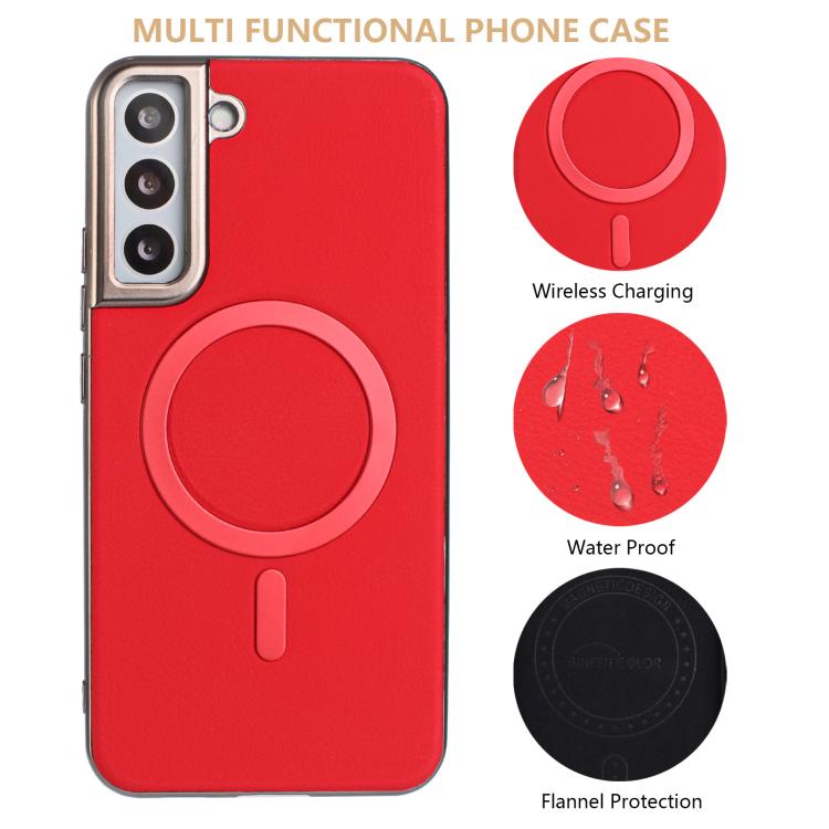 For Samsung Galaxy S22 5G Solid Color Plating MagSafe Full Coverage Phone Case