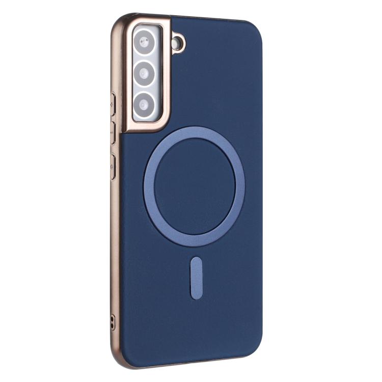 For Samsung Galaxy S22 5G Solid Color Plating MagSafe Full Coverage Phone Case