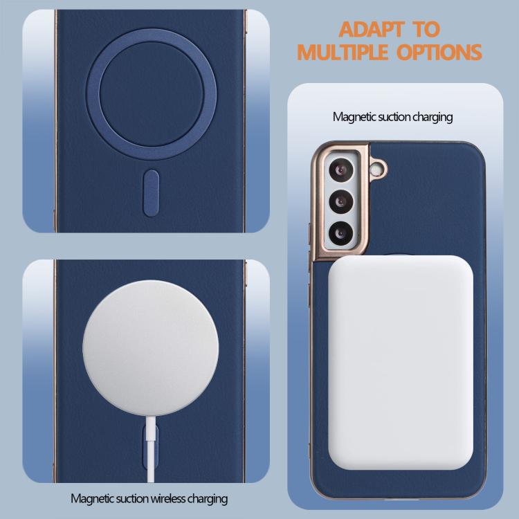 For Samsung Galaxy S22 5G Solid Color Plating MagSafe Full Coverage Phone Case