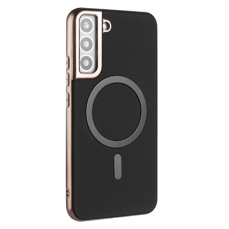 For Samsung Galaxy S22 5G Solid Color Plating MagSafe Full Coverage Phone Case