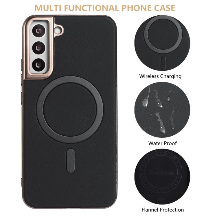 For Samsung Galaxy S22 5G Solid Color Plating MagSafe Full Coverage Phone Case