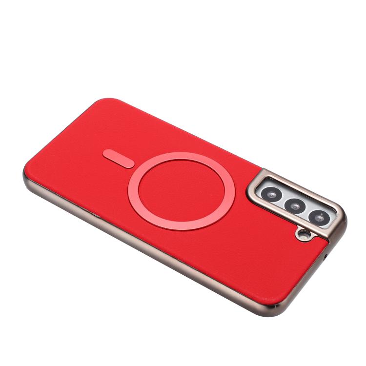 For Samsung Galaxy S21 5G Solid Color Plating MagSafe Full Coverage Phone Case