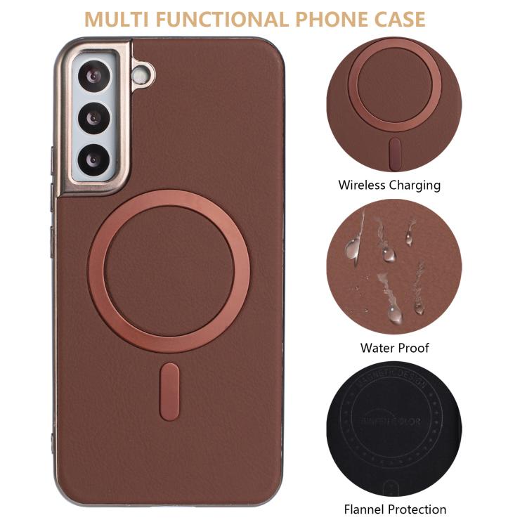 For Samsung Galaxy S21 5G Solid Color Plating MagSafe Full Coverage Phone Case