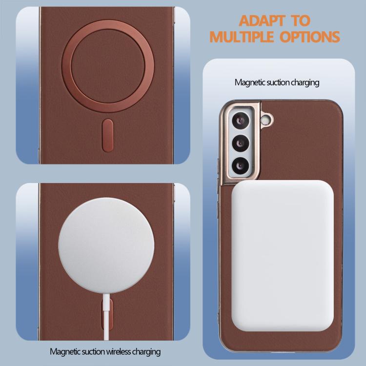 For Samsung Galaxy S21 5G Solid Color Plating MagSafe Full Coverage Phone Case