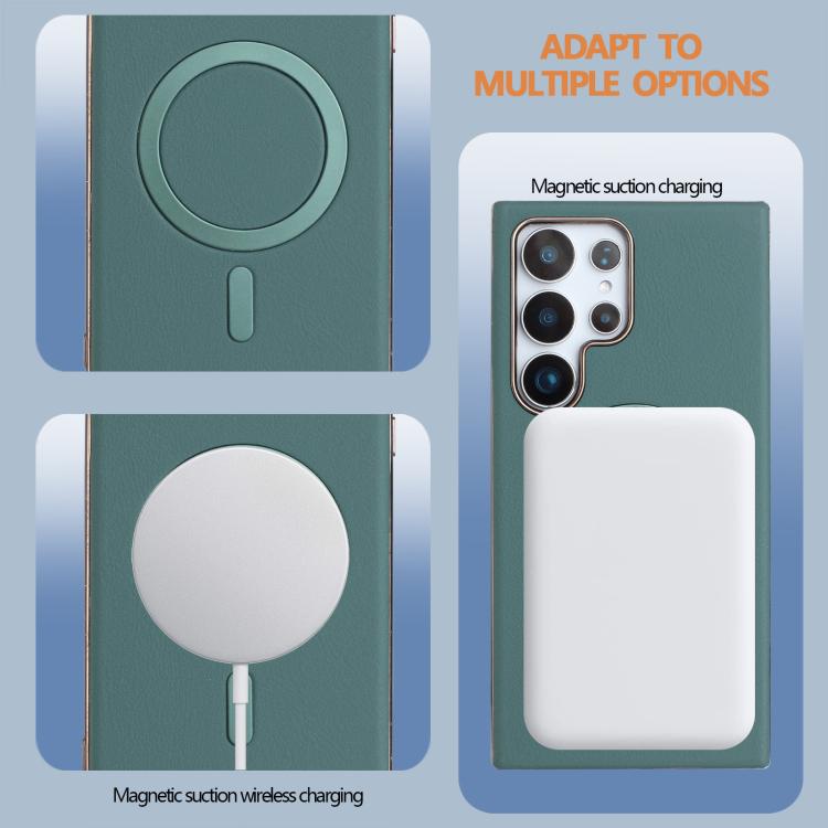 For Samsung Galaxy S21 Ultra 5G Solid Color Plating MagSafe Full Coverage Phone Case