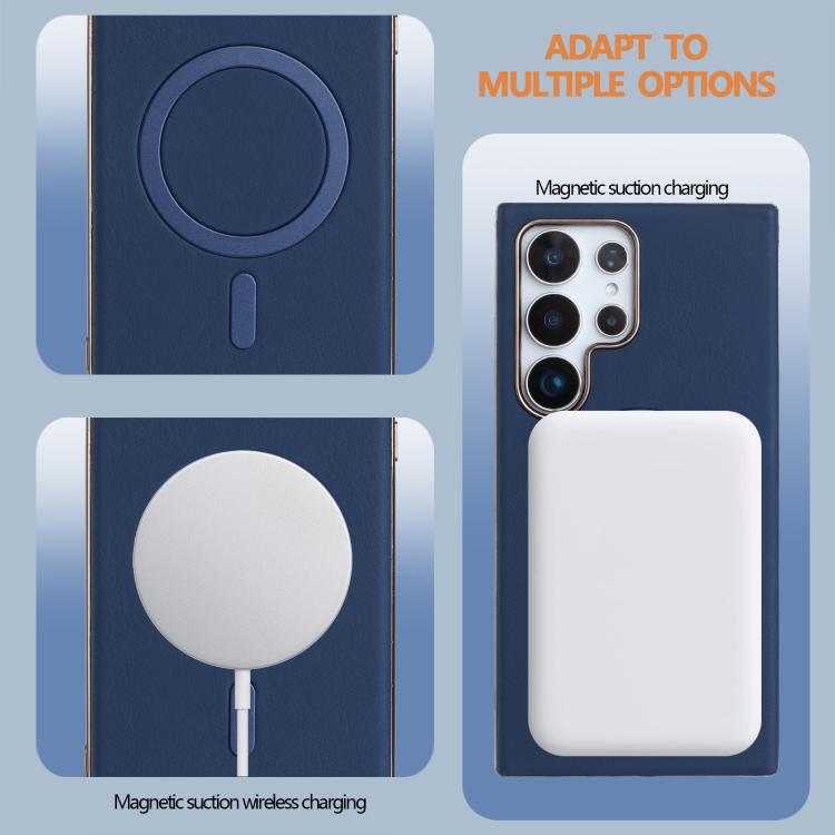 For Samsung Galaxy S21 Ultra 5G Solid Color Plating MagSafe Full Coverage Phone Case