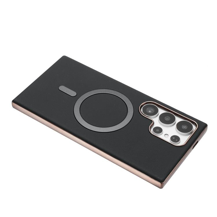 For Samsung Galaxy S21 Ultra 5G Solid Color Plating MagSafe Full Coverage Phone Case