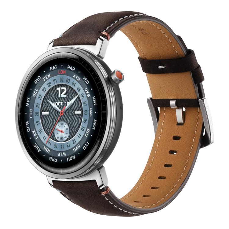 20mm xDfind  Flat Crazy Horse Leather Pin Buckle Watch Band