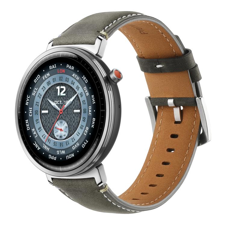 20mm xDfind  Flat Crazy Horse Leather Pin Buckle Watch Band