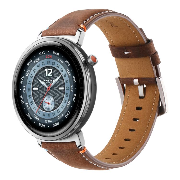 20mm xDfind  Flat Crazy Horse Leather Pin Buckle Watch Band