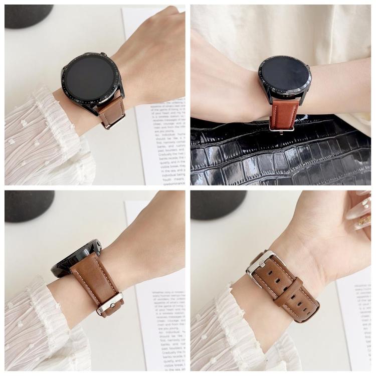 20mm xDfind  Flat Crazy Horse Leather Pin Buckle Watch Band