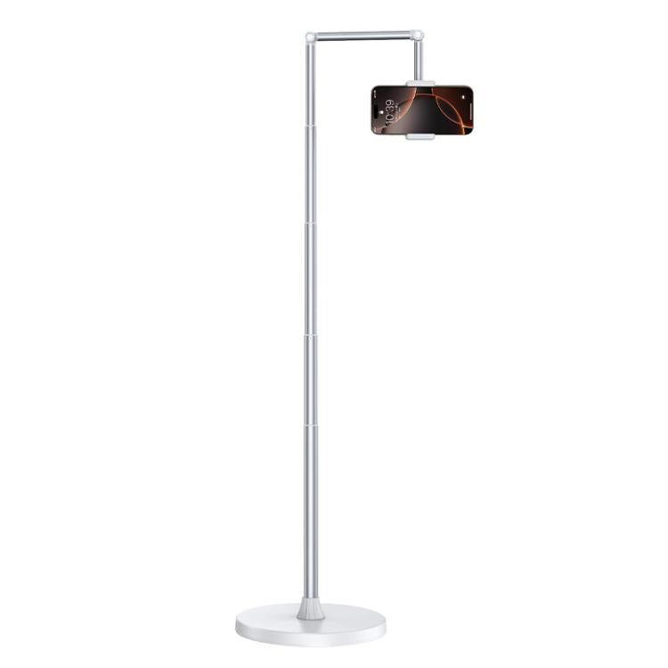 X9 Infinitely Adjustable Floor Stand Two Shaft Phone Live Broadcast Bracket, Height: 63-153cm - White