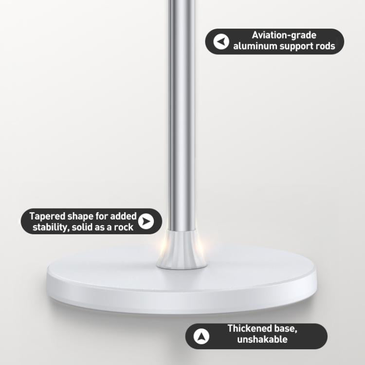 X9 Infinitely Adjustable Floor Stand Two Shaft Phone Live Broadcast Bracket, Height: 63-153cm - White