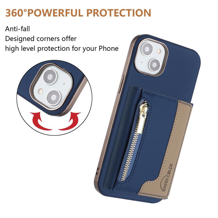 For iPhone 16 Plus Zipper Horizontal Magnetic Card Bag RFID MagSafe Phone Case