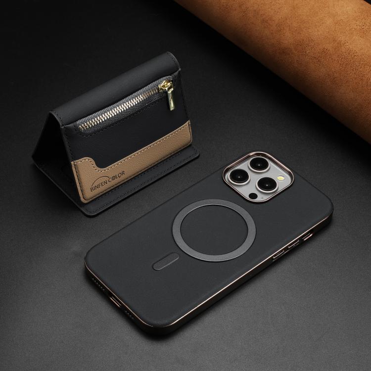 For iPhone 12 Pro Max Zipper Horizontal Magnetic Card Bag RFID MagSafe Phone Case