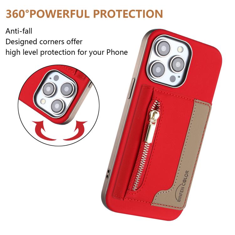 For iPhone 11 Pro Max Zipper Horizontal Magnetic Card Bag RFID MagSafe Phone Case