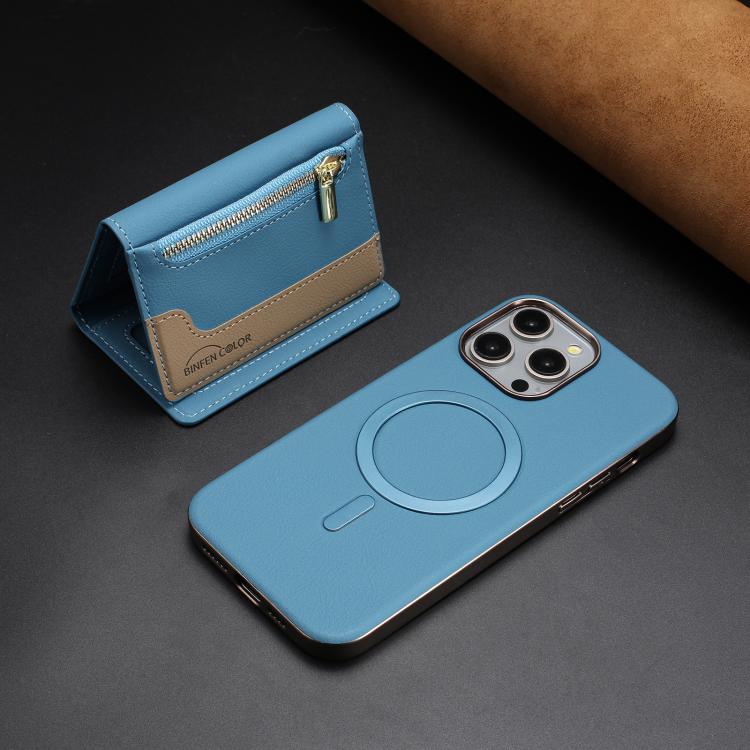 For iPhone 11 Pro Max Zipper Horizontal Magnetic Card Bag RFID MagSafe Phone Case