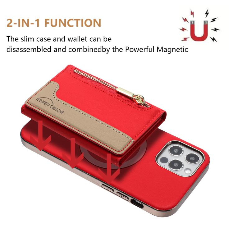 For iPhone 11 Zipper Horizontal Magnetic Card Bag RFID MagSafe Phone Case