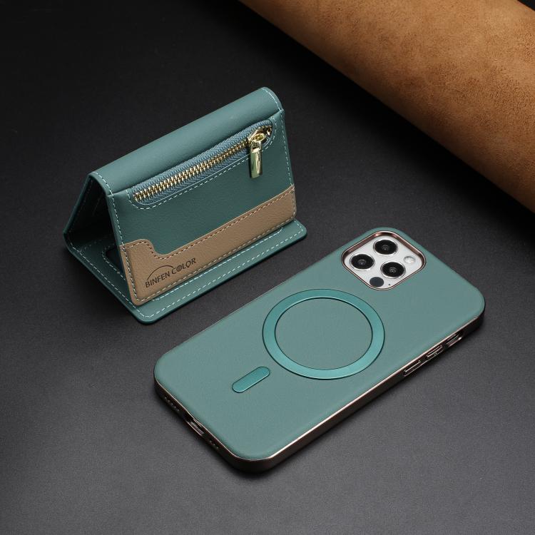 For iPhone 11 Zipper Horizontal Magnetic Card Bag RFID MagSafe Phone Case