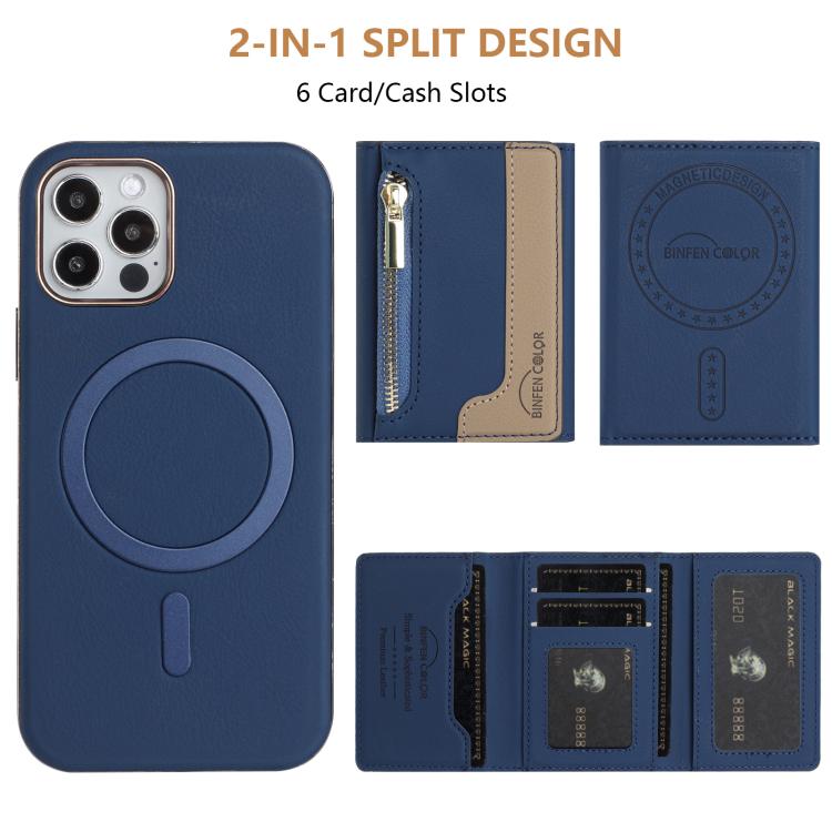 For iPhone 11 Zipper Horizontal Magnetic Card Bag RFID MagSafe Phone Case
