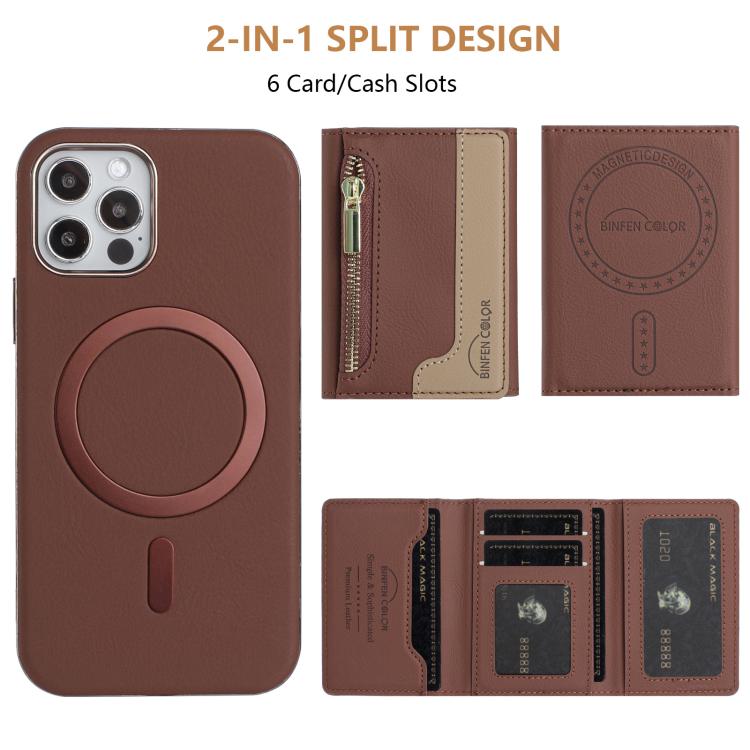 For iPhone 11 Zipper Horizontal Magnetic Card Bag RFID MagSafe Phone Case