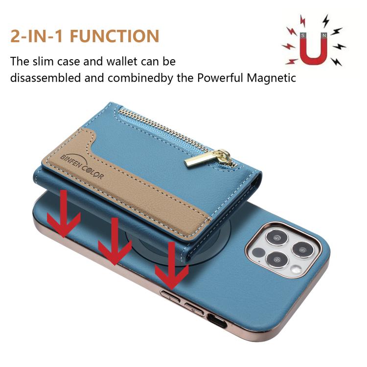 For iPhone 11 Zipper Horizontal Magnetic Card Bag RFID MagSafe Phone Case