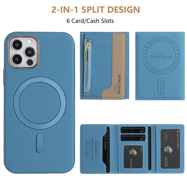 For iPhone 11 Zipper Horizontal Magnetic Card Bag RFID MagSafe Phone Case