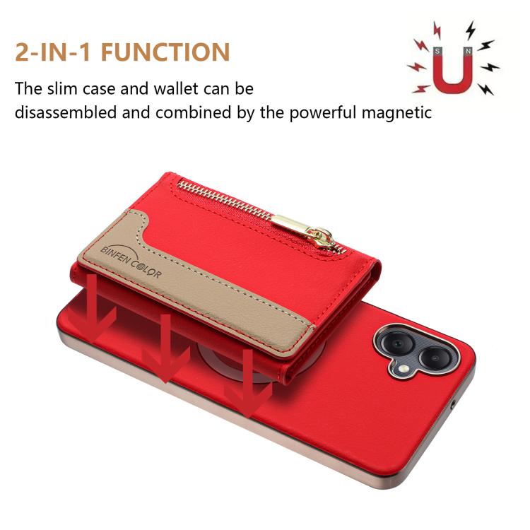 For Samsung Galaxy A06 Zipper Horizontal Magnetic Card Bag RFID MagSafe Phone Case