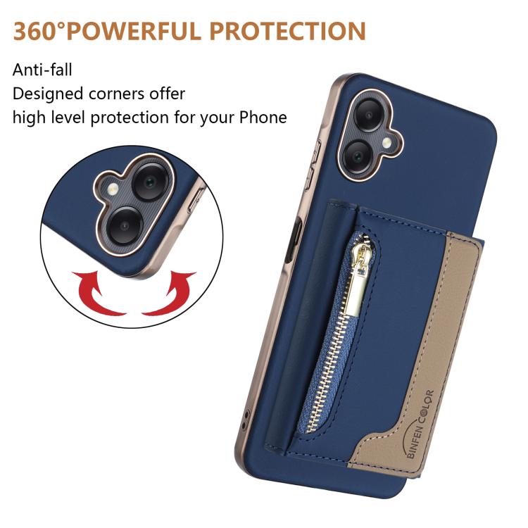 For Samsung Galaxy A06 Zipper Horizontal Magnetic Card Bag RFID MagSafe Phone Case
