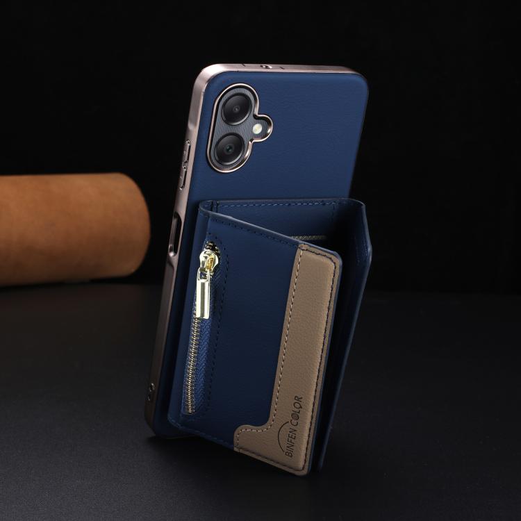 For Samsung Galaxy A06 Zipper Horizontal Magnetic Card Bag RFID MagSafe Phone Case