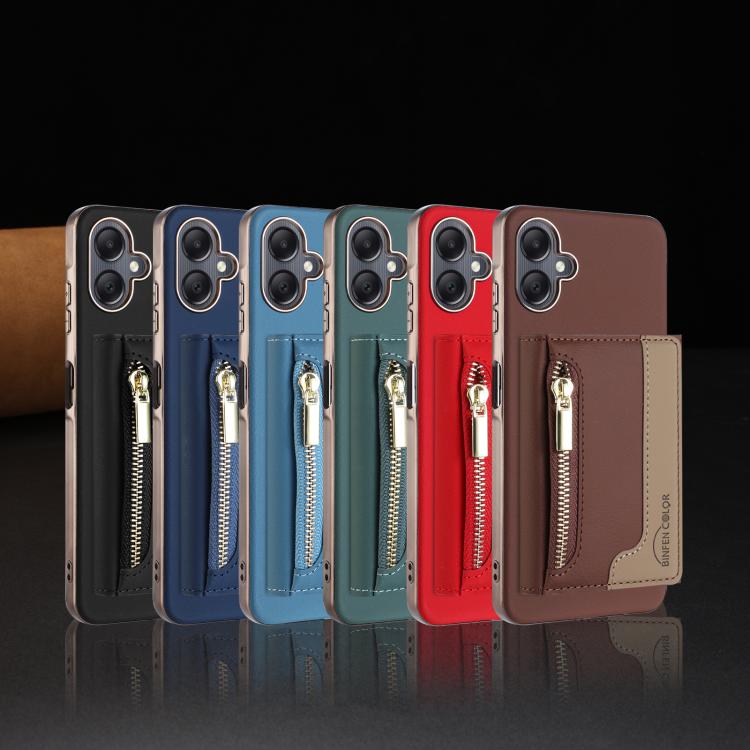 For Samsung Galaxy A06 Zipper Horizontal Magnetic Card Bag RFID MagSafe Phone Case