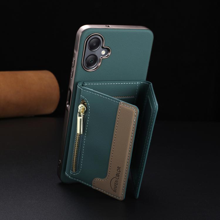 For Samsung Galaxy A06 Zipper Horizontal Magnetic Card Bag RFID MagSafe Phone Case