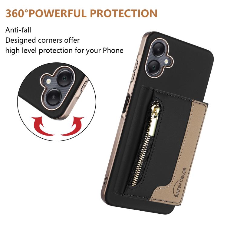 For Samsung Galaxy A06 Zipper Horizontal Magnetic Card Bag RFID MagSafe Phone Case