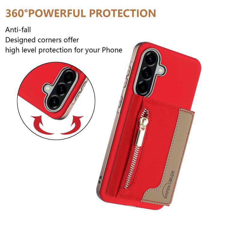For Samsung Galaxy A26 Zipper Horizontal Magnetic Card Bag RFID MagSafe Phone Case