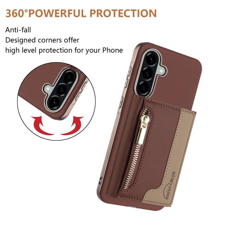 For Samsung Galaxy A26 Zipper Horizontal Magnetic Card Bag RFID MagSafe Phone Case
