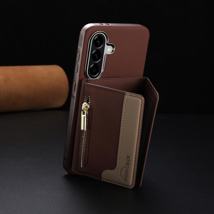 For Samsung Galaxy A26 Zipper Horizontal Magnetic Card Bag RFID MagSafe Phone Case