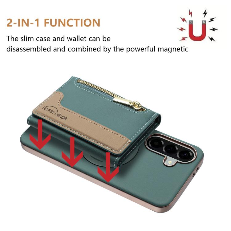 For Samsung Galaxy A26 Zipper Horizontal Magnetic Card Bag RFID MagSafe Phone Case