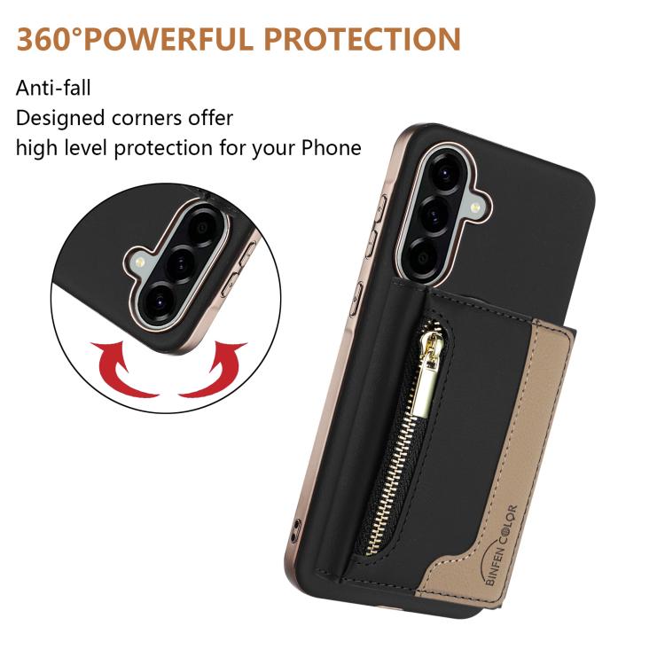 For Samsung Galaxy A26 Zipper Horizontal Magnetic Card Bag RFID MagSafe Phone Case