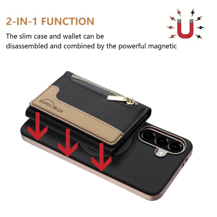 For Samsung Galaxy A36 Zipper Horizontal Magnetic Card Bag RFID MagSafe Phone Case