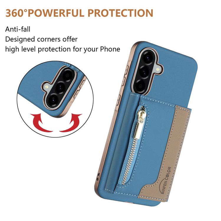 For Samsung Galaxy A25 Zipper Horizontal Magnetic Card Bag RFID MagSafe Phone Case