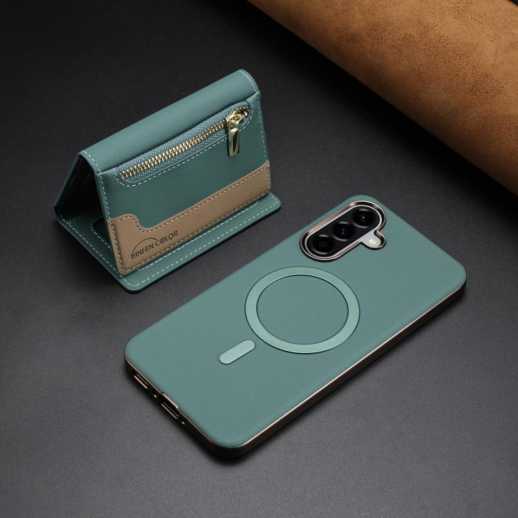 For Samsung Galaxy A25 Zipper Horizontal Magnetic Card Bag RFID MagSafe Phone Case