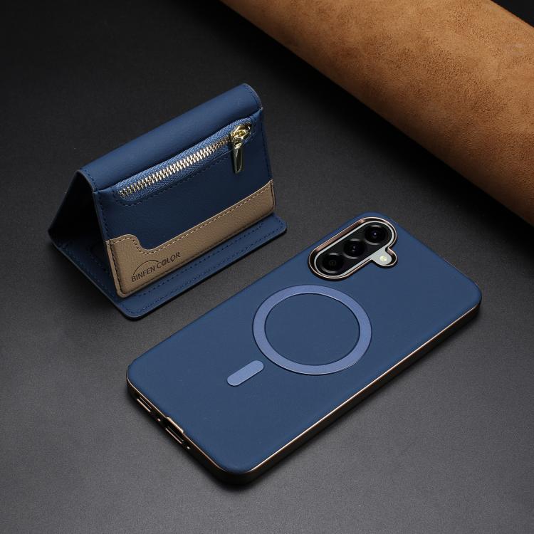 For Samsung Galaxy A55 Zipper Horizontal Magnetic Card Bag RFID MagSafe Phone Case